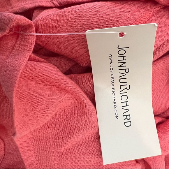 💥2/$15 NWT JohnPaulRichard stitch fix coral tie front lace insert top small - Picture 10 of 13